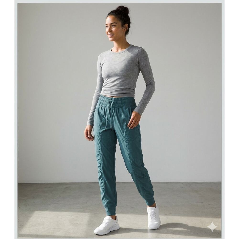 Lululemon Storm Teal Dance Studio Mid-Rise Joggers 29" Swift Fabric EUC Size 6